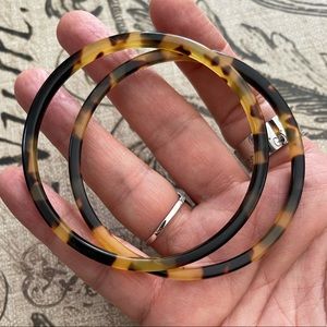 Pair of tortoise shell cellulose acetate bangles